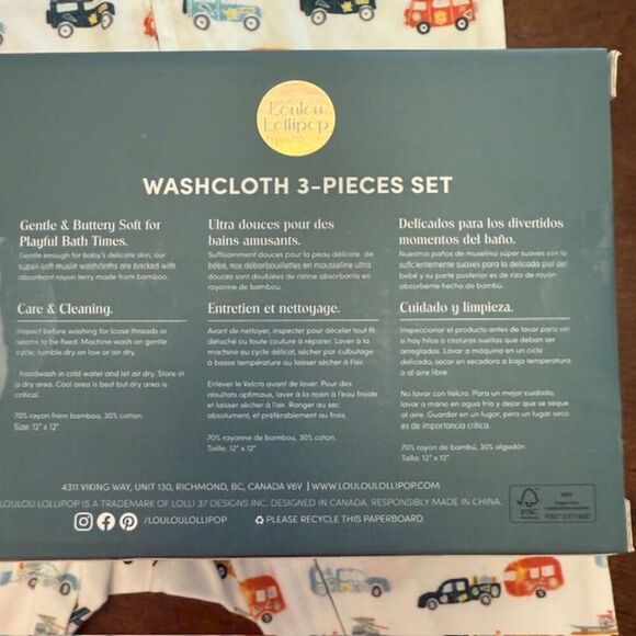 NWT Loulou Lollipop Set Sleeper, Wash Cloths Set, Silicone Flashcard Teether Set - Picture 6 of 9